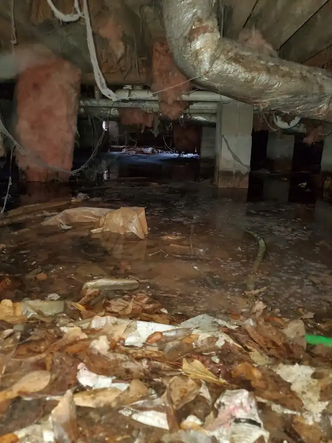 Crawl space flood assessment for Commercial Water Damage Restoration in Perryville
